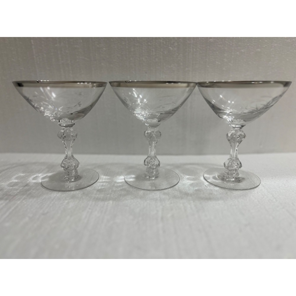 Tiffin Franciscan Always #17566 Stem Clear 4 ½"‎ Champagne Sherbet(s)
